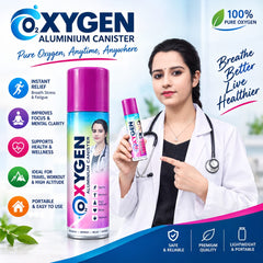 OxyRelief Oxygen Aluminium Canister – Portable Oxygen Spray