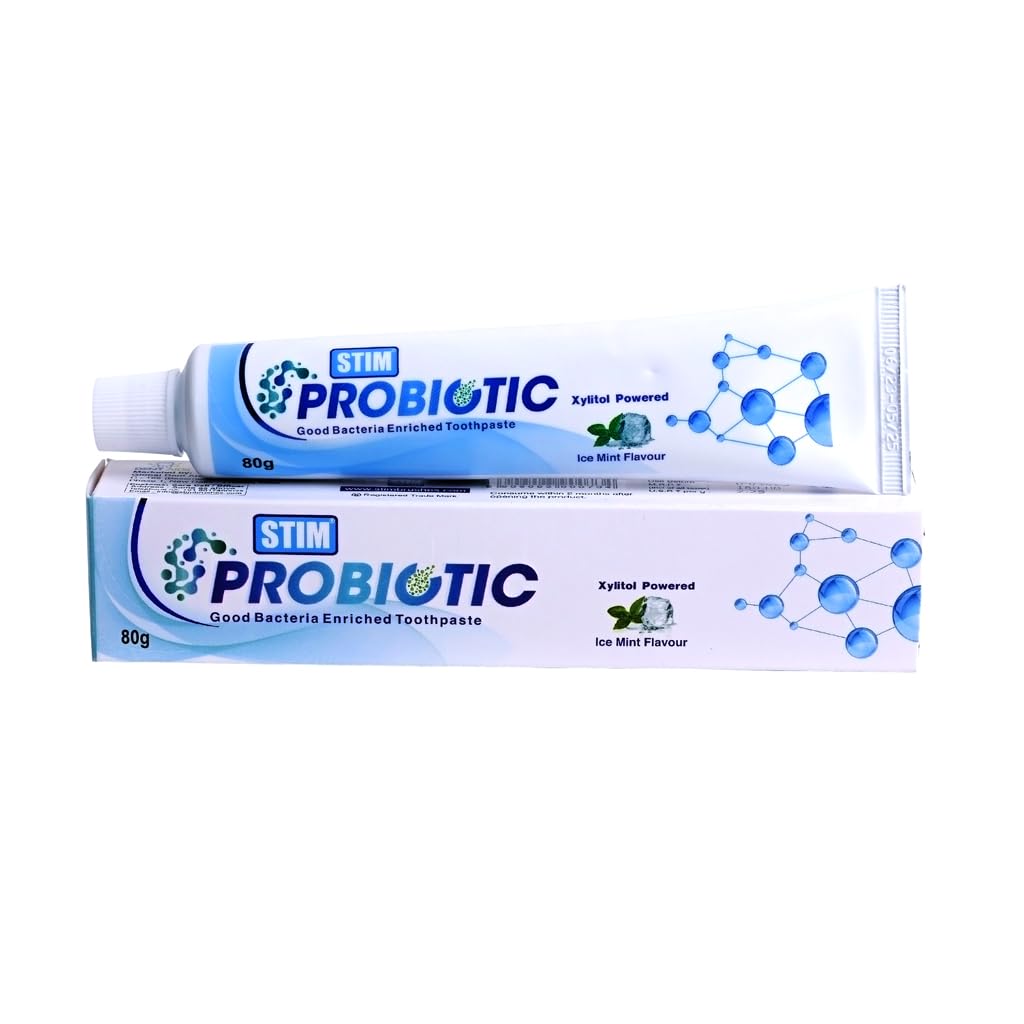 STIM Probiotic Toothpaste – 60g | Good Bacteria Enriched | Ice Mint Flavour | Xylitol Powered