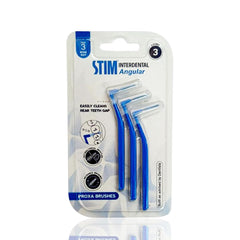 STIM Interdental Angular Adult Manual Brush ISO 3 – Pack of 4 | For Wide Gaps, Implants & Bridges