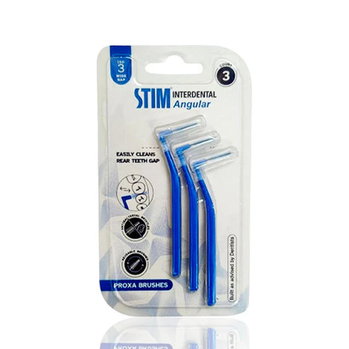 STIM Interdental Angular Proxa Brush (Pack of 3) – Interdental Brush for Cleaning Gaps | Remove Plaque Between Teeth