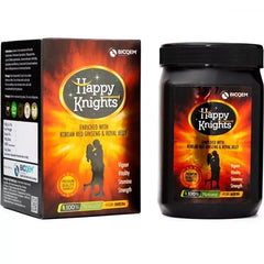 Happy Knights for Men – 125g | Korean Red Ginseng & Royal Jelly | Ayurvedic Vigour & Vitality Supplement