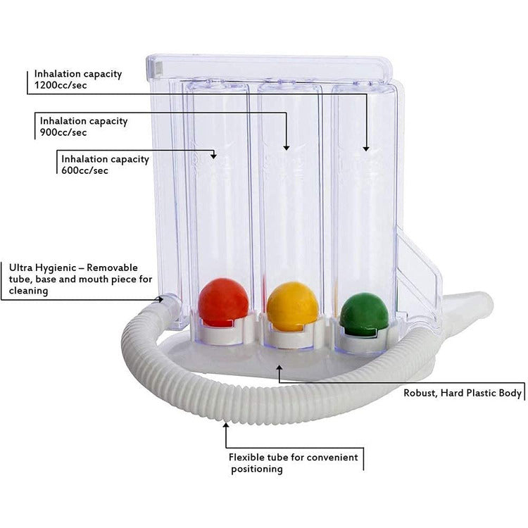 Point of Care 3 Ball Lung Respiratory Exerciser Spirometer LS-01