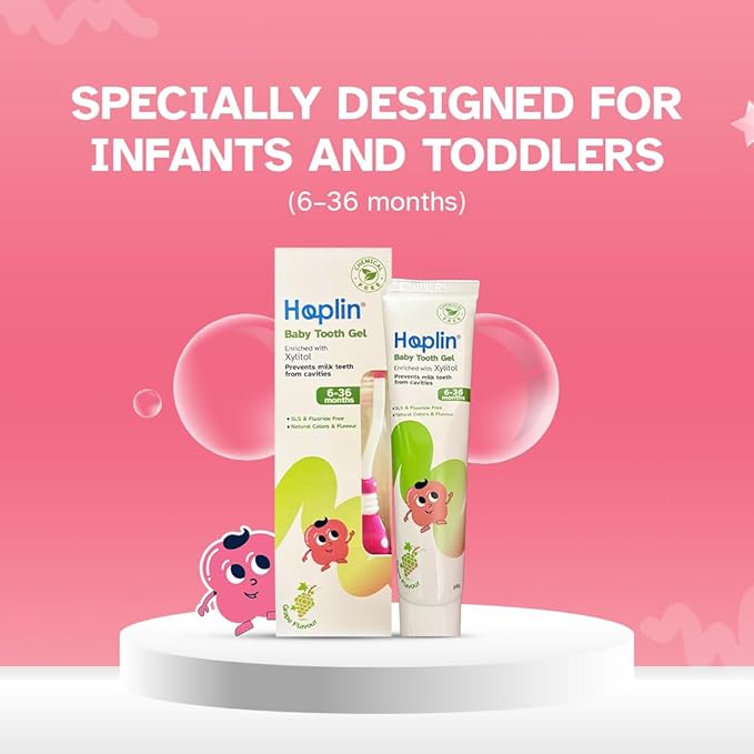 Hoplin Baby Tooth Gel – Grape Flavour – Pack of 2 (80g Each) | 6 to 36 ...