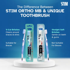 DENT AIDS STIM Ortho-MB Orthodontic Toothbrush (Pack Of 4)