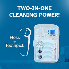 STIM Dental Flosser – Pack of 3 | Interdental Floss with Toothpick for Easy Plaque Removal