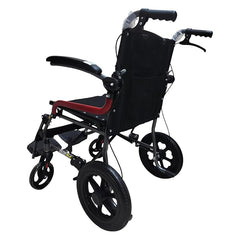 Karma Ryder 6 MWC-AR FR-F12 Lightweight Manual Wheelchair – Black & Red | Foldable, Compact, Adjustable Footrest