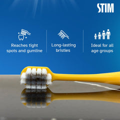 STIM Plus Ultra Dense Toothbrush – Pack of 3 | 4500+ Bristles for Max Plaque Removal