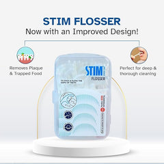 STIM Dental Flosser – Pack of 3 | Interdental Floss with Toothpick for Easy Plaque Removal