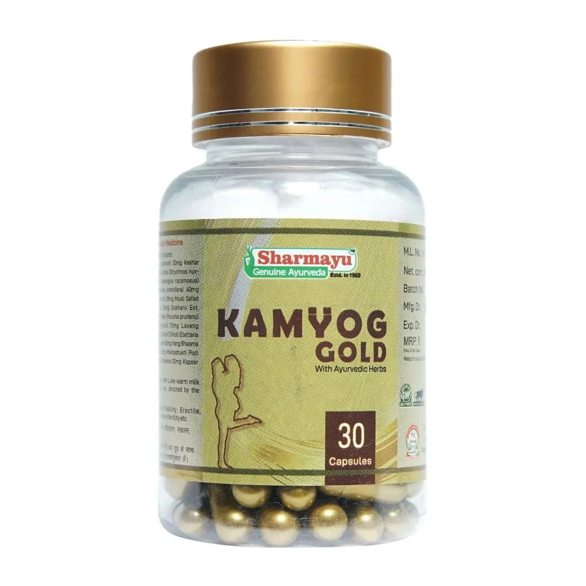 Sharmayu Kamyog Gold Capsules – 30 Capsules | Ayurvedic Men's Vitality & Wellness Supplement