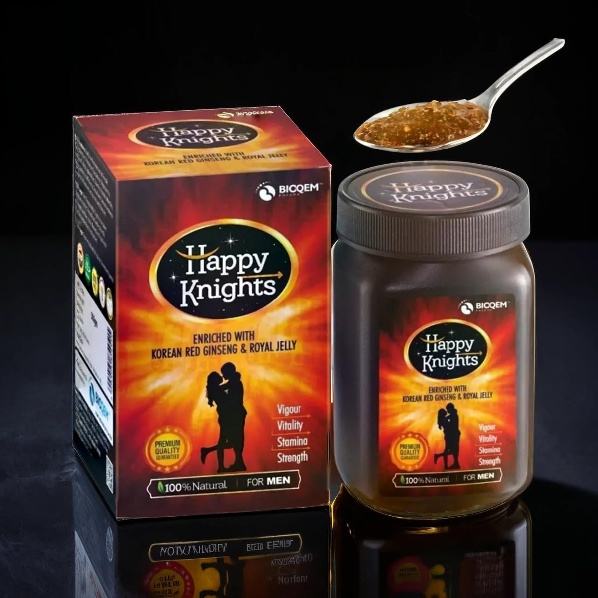 Happy Knights for Men – 125g | Korean Red Ginseng & Royal Jelly | Ayurvedic Vigour & Vitality Supplement