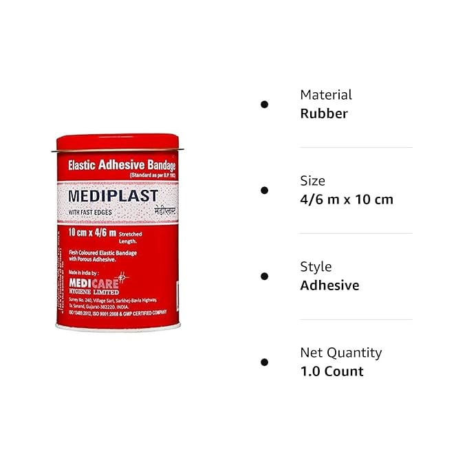 Mediplast Elastic Adhesive Bandage – 10 cm × 4/6M