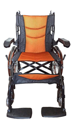 Karma Ryder 13 AWC-AR FR Aluminium Wheelchair | Lightweight Foldable Manual Wheelchair | Flip-Back Armrests & Footrests | Attendant Brake | Travel-Friendly Design | High-Grade Aluminum Frame | Compact Mobility for Elderly & Disabled