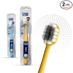 STIM Plus Ultra Dense Toothbrush – Pack of 3 | 4500+ Bristles for Max Plaque Removal