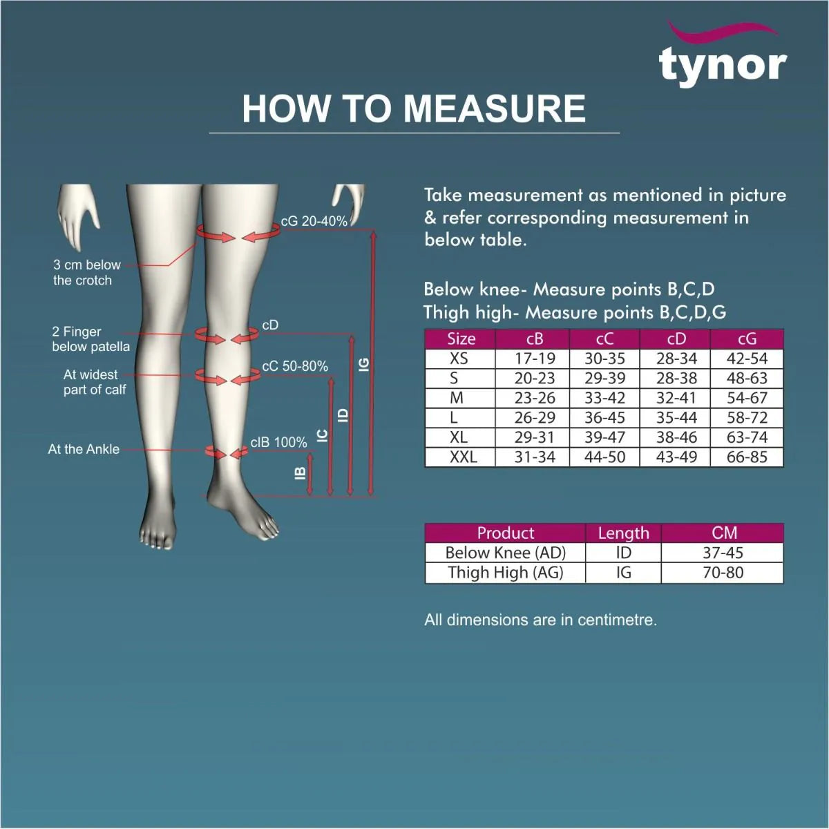 Tynor Medical Compression Stockings Knee High – Class 2 (23–32 mmHg ...