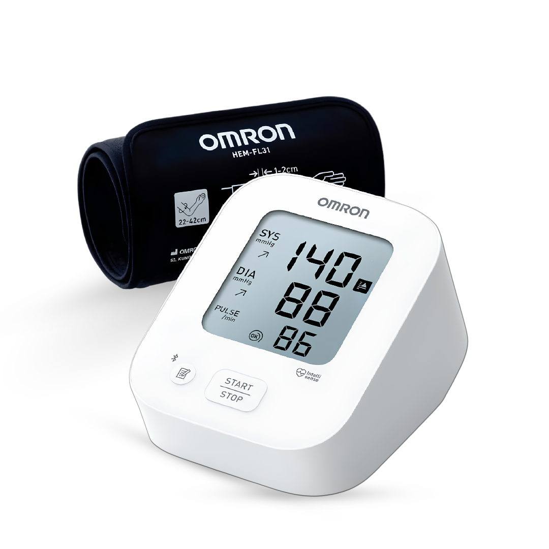 Omron HEM-7183T1-FLB Automatic Blood Pressure Monitor with Bluetooth & AC Adapter