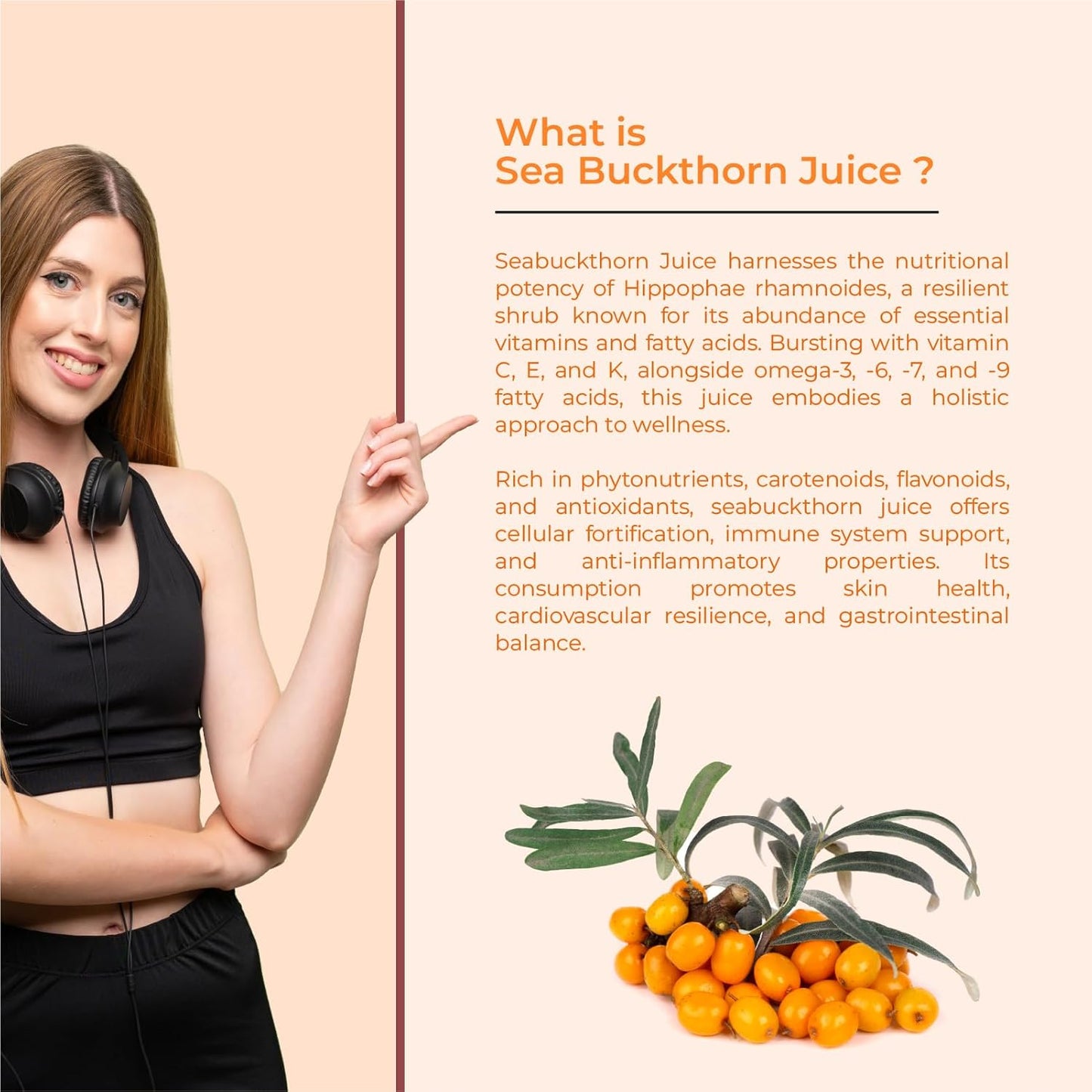 The Herbal Chemist Himalayan Sea Buckthorn Juice – 500ml | Rich in Omega 3, 6, 7 & 9 | Skin, Eye & Immune Wellness
