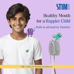 STIM Hoppy Junior Toothbrush for 10–15 Years | Soft Bristles | Pack of 3