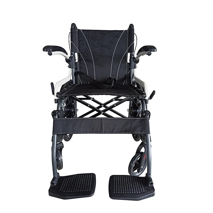 Karma Ryder MWC 6 MAG F20 Manual Wheelchair – White-Black | Foldable, Lightweight, Rear Mag Wheels, Attendant Brake, Flip-Up Arm & Footrests