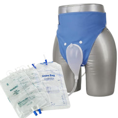 Urine Collector Set with Silicone Urinal, Breathable V-Belt & 1000ml / 2000ml Measuring Urine Bags