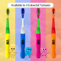 STIM Hoppy Kids Toothbrush (3–10 Years) – Super Soft Bristles for Gentle Cleaning & Gum Protection | Pack of 3