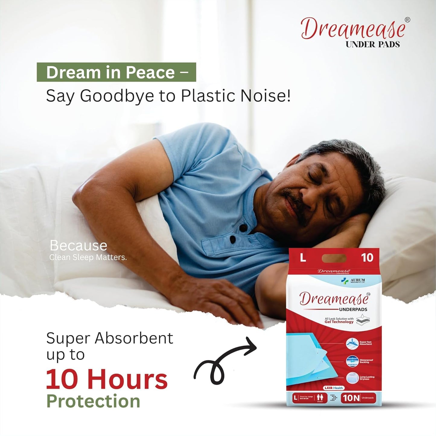 Dreamease Underpads – Leak Solution with Gel Technology (Large 60×90 cm