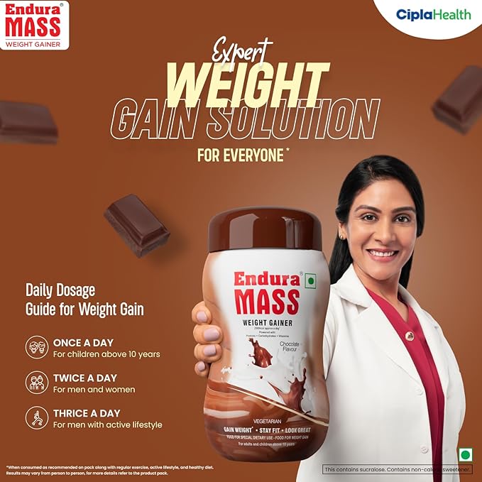 Endura Mass Weight Gainer/Mass Gainers  (500gm, Chocolate)