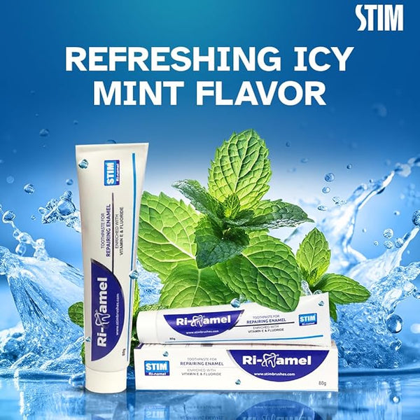 STIM Ri-namel Enamel Repair Toothpaste | Strengthens Enamel & Gum Health | Hydroxyapatite + Fluoride Formula | 80g for Daily Use