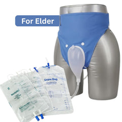 Urine Collector Set with Silicone Urinal, Breathable V-Belt & 1000ml / 2000ml Measuring Urine Bags