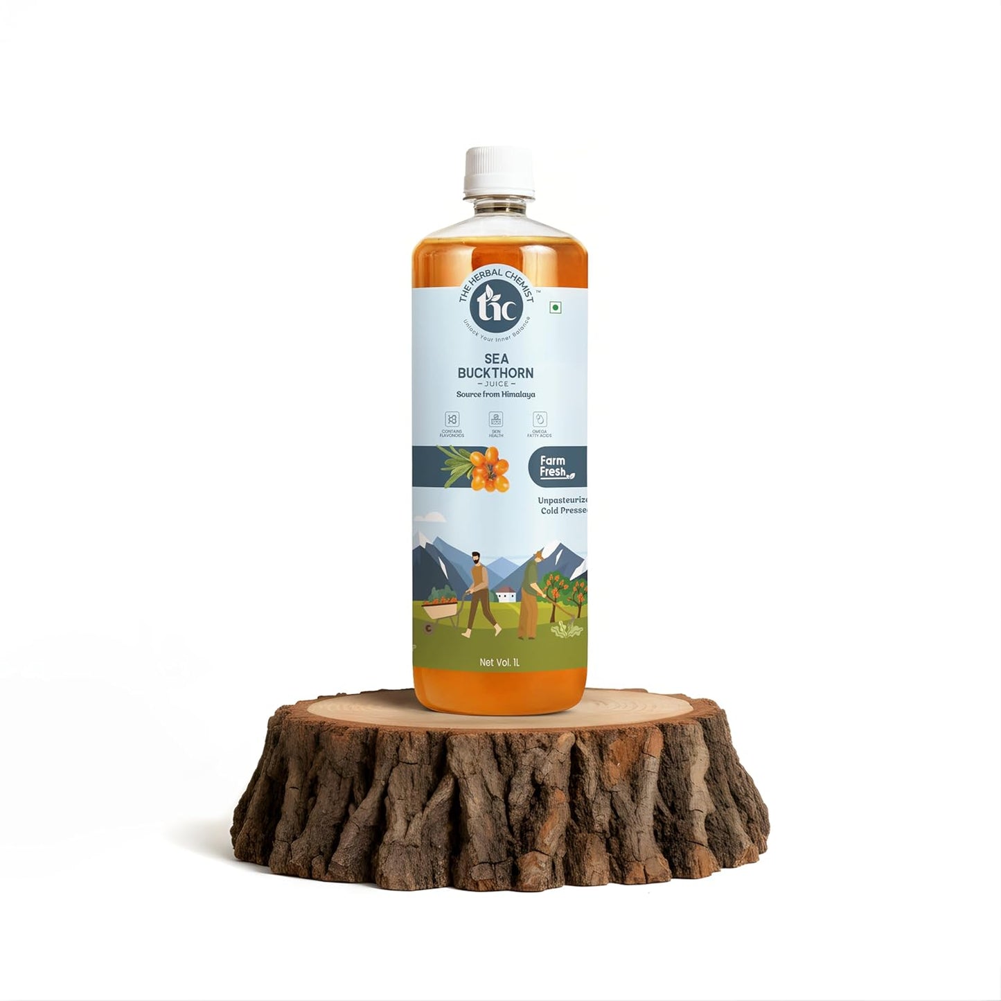The Herbal Chemist Himalayan Sea Buckthorn Juice – 500ml | Rich in Omega 3, 6, 7 & 9 | Skin, Eye & Immune Wellness