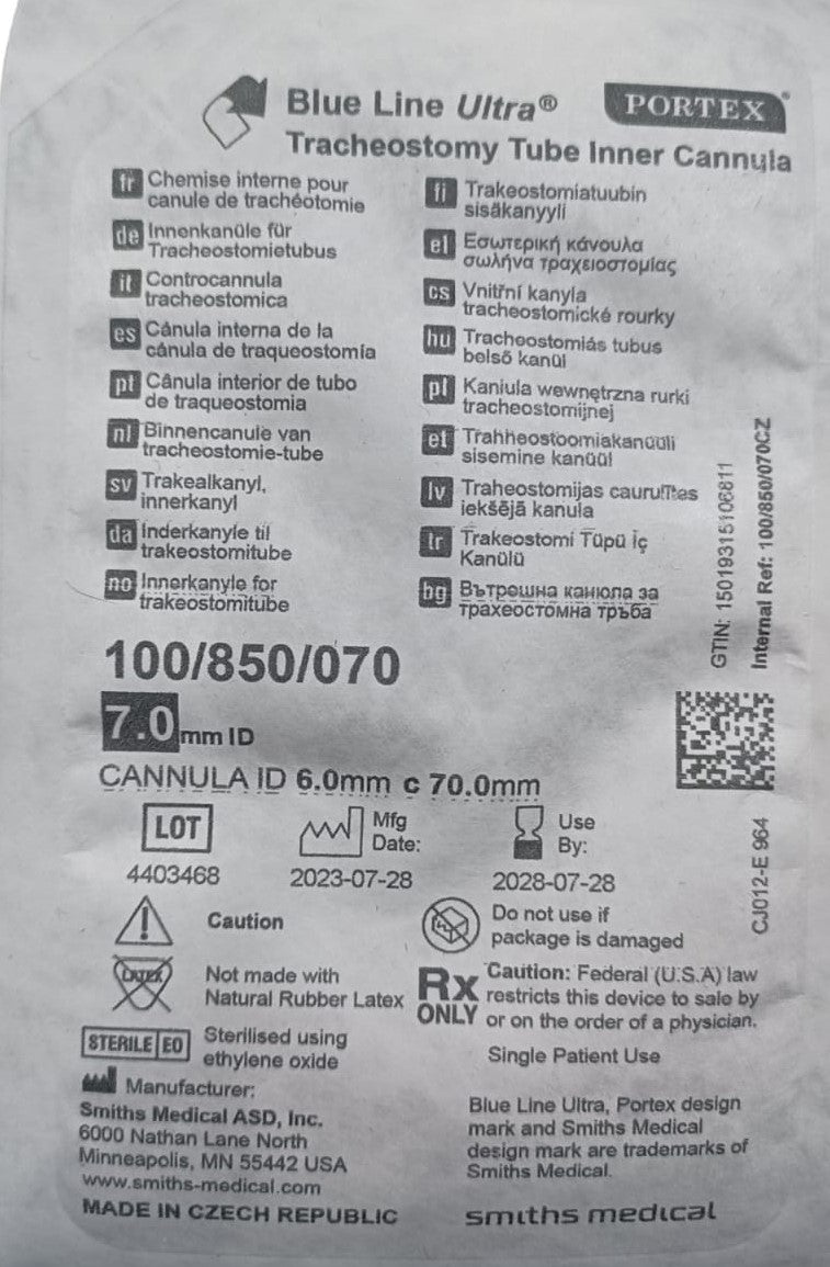 Inner Cannula for Blue Line Ultra® 7.0mm Tracheostomy Tubes