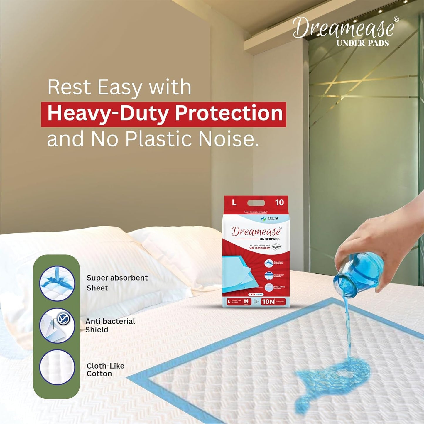Dreamease Underpads – Leak Solution with Gel Technology (Large 60×90 cm