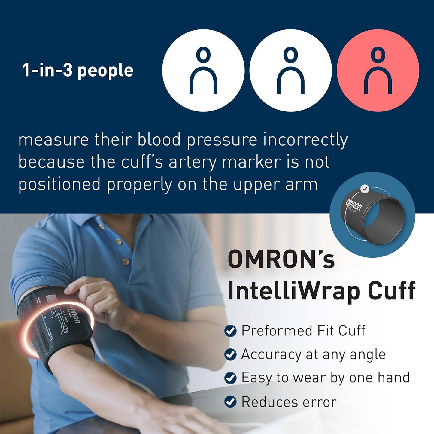 Omron HEM-7183T1-FLB Automatic Blood Pressure Monitor with Bluetooth & AC Adapter