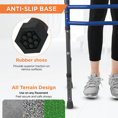 Medipedic Walker Plain – Double Bar PC 9934 | Lightweight Foldable Walker for Elderly & Patients | Universal Size
