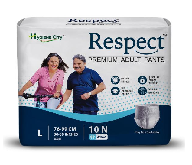 Adult Diaper Premium Panty Style Large Respect 10 Pcs, Size 76-99 CM