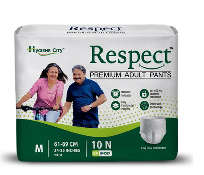 Adult Diaper Premium Panty Style Medium Respect 10 Pcs, Size 61-89 Cm