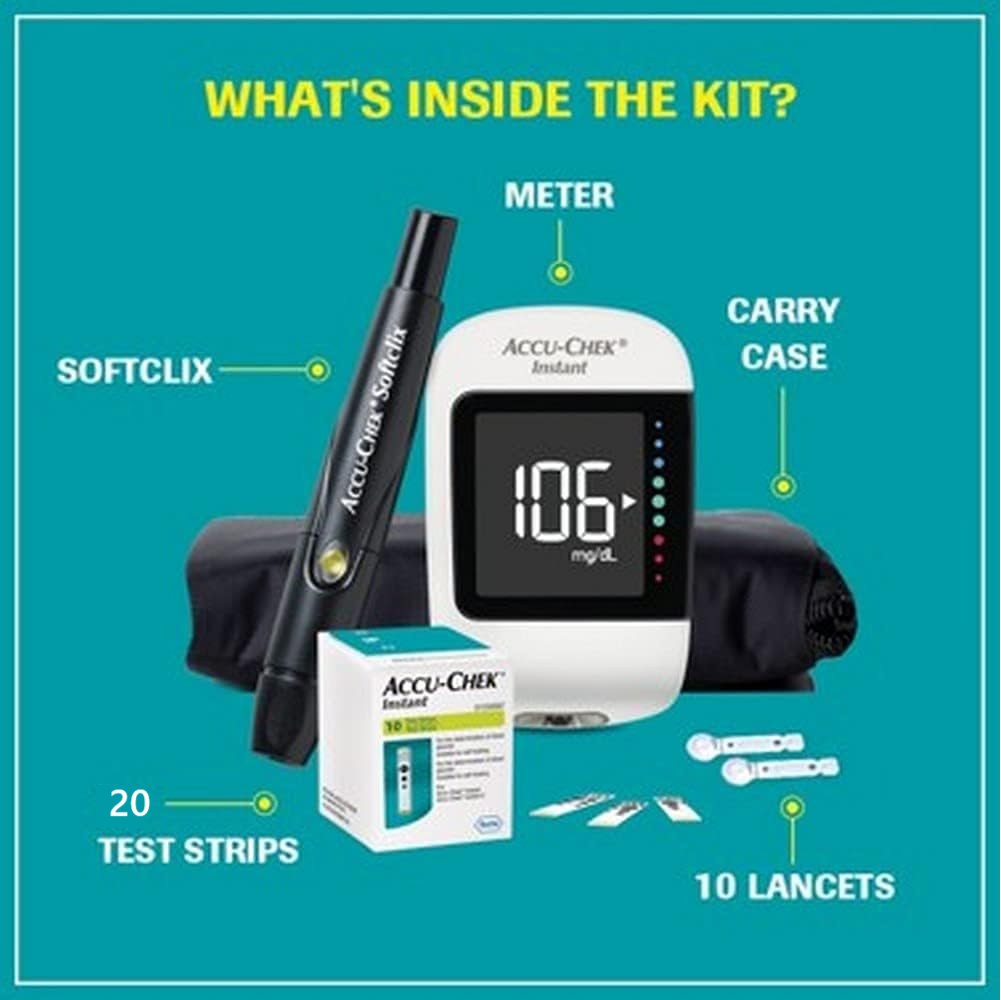 Accu-Chek Instant Meter With Blue Tooth Technology With 20 Strips Free