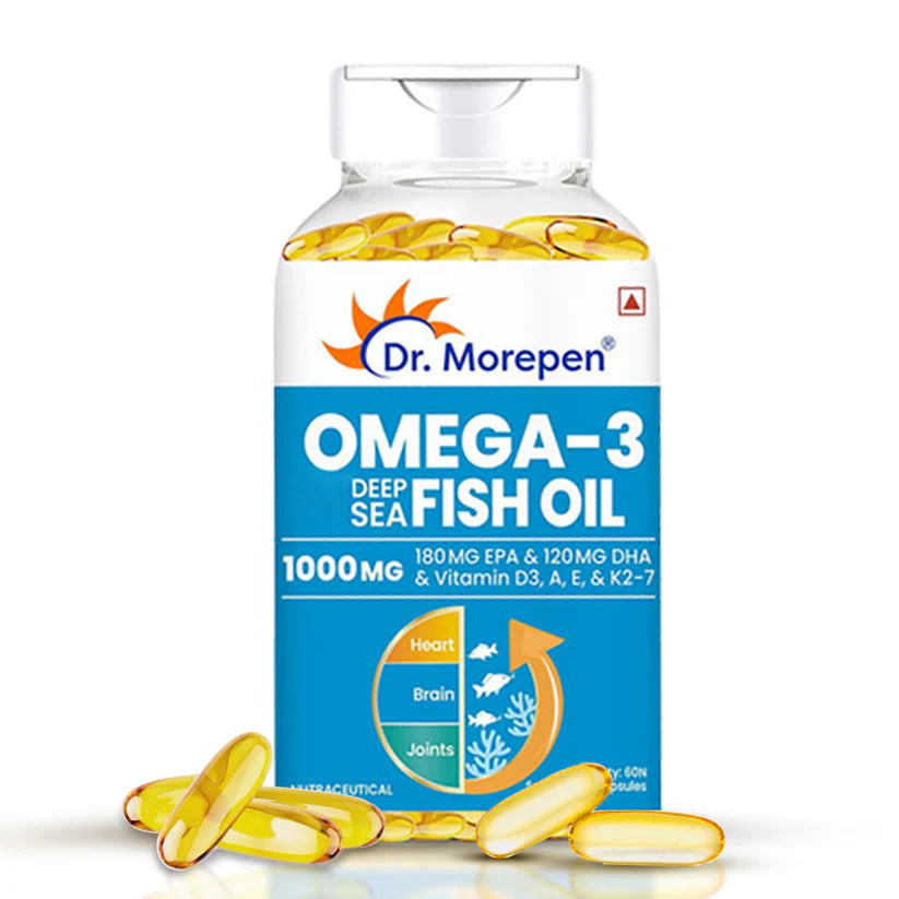 Dr. Morepen Omega-3 1000mg Deep Sea Fish Oil – Supports Heart, Brain & Joint Health