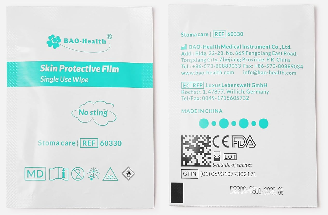 Bao-Health Skin Protective Film Wipes No Sting 30 Wipes 60330