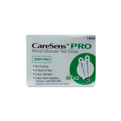 CareSens PRO Blood Glucose Test Strips (100 Strips – Pack of 50 x 2) | Fast & Accurate Sugar Testing Strips