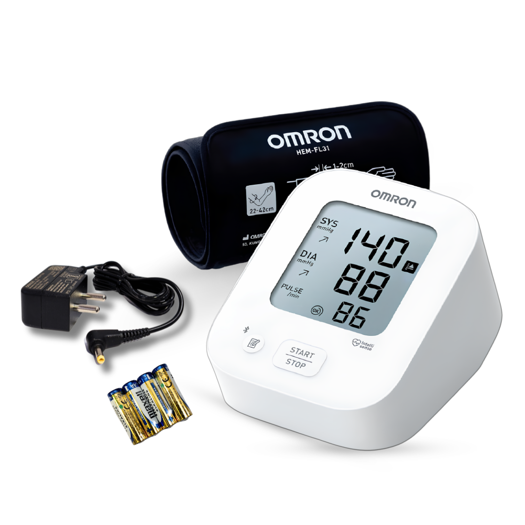 Omron HEM-7183T1-FLB Automatic Blood Pressure Monitor with Bluetooth & AC Adapter