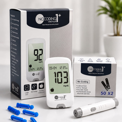 NoCoding1 Plus Blood Glucose Monitoring System with 100 Test Strips