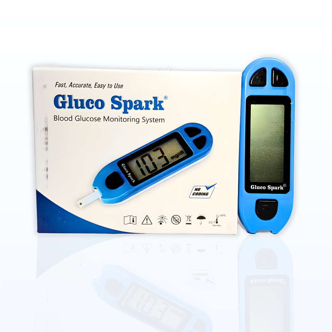 Gluco Spark Blood Glucose Monitoring System – Accurate Sugar Level Tester with Large LCD & Fast Result (20–800 mg/dL Range)