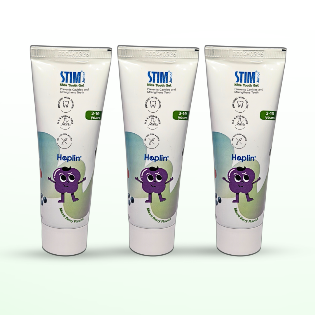 STIM Junior Kids Tooth Gel 50g | Pack of 3 | 3-10 Years