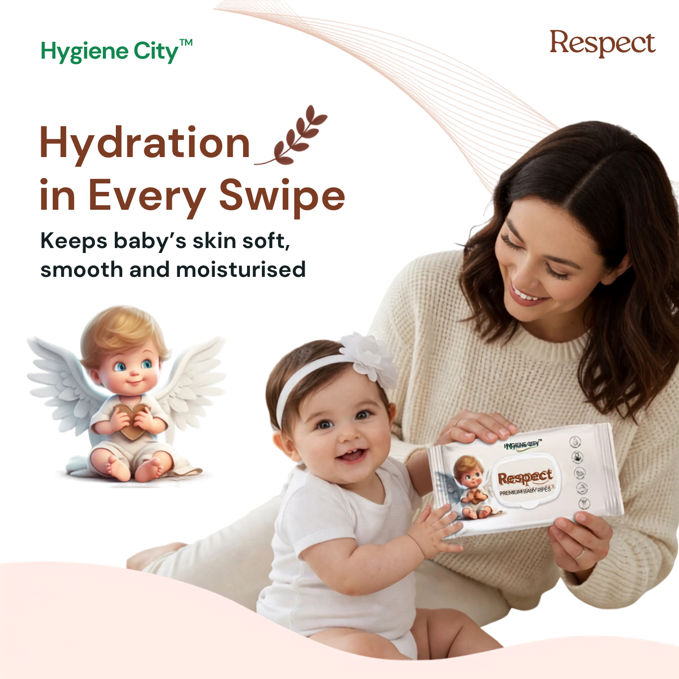 Respect Premium Baby Wipes | Soft & Gentle Wet Wipes for Babies | Resealable Pack