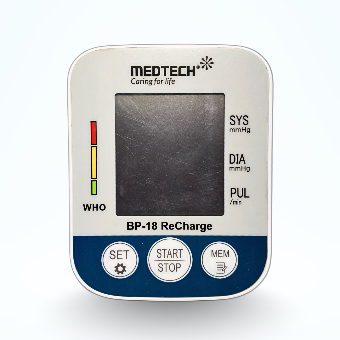 Medtech BP-18 ReCharge Blood Pressure Monitor – Automatic BP Machine with Li-Ion Battery | Type-C Charging