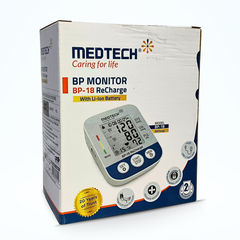 Medtech BP-18 ReCharge Blood Pressure Monitor – Automatic BP Machine with Li-Ion Battery | Type-C Charging