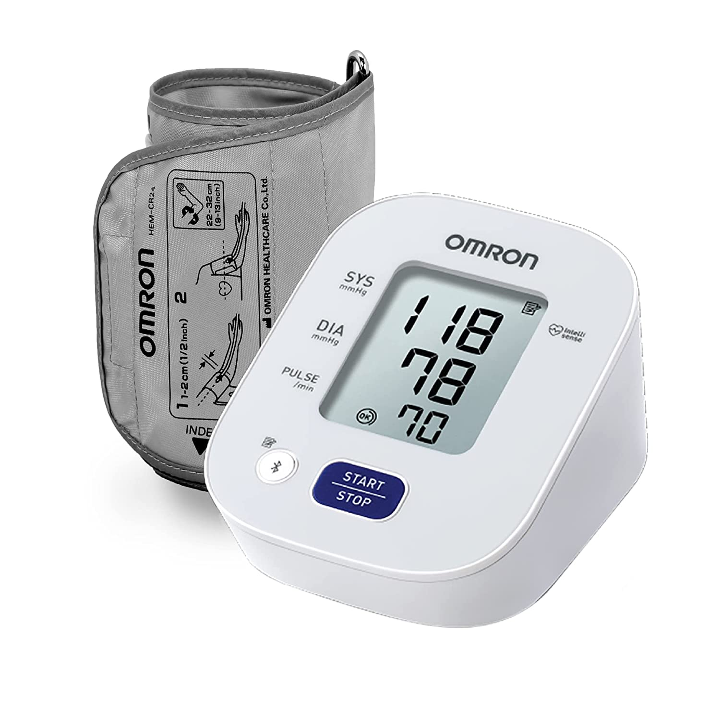 Omron Digital BP Monitor With Bluetooth Technology & Cuff Wrapping Guide HEM-7143T1 With Adapter