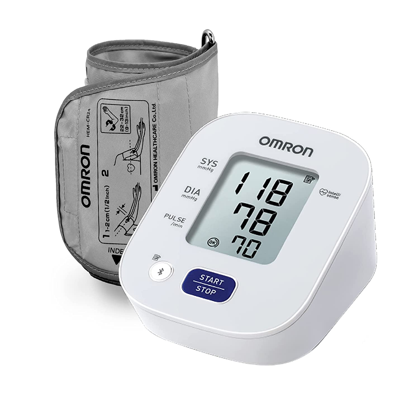 Omron BP (Blood Pressure) Monitor With Bluetooth Technology With Cuff Wrapping Guide HEM-7143T1 With Adapter