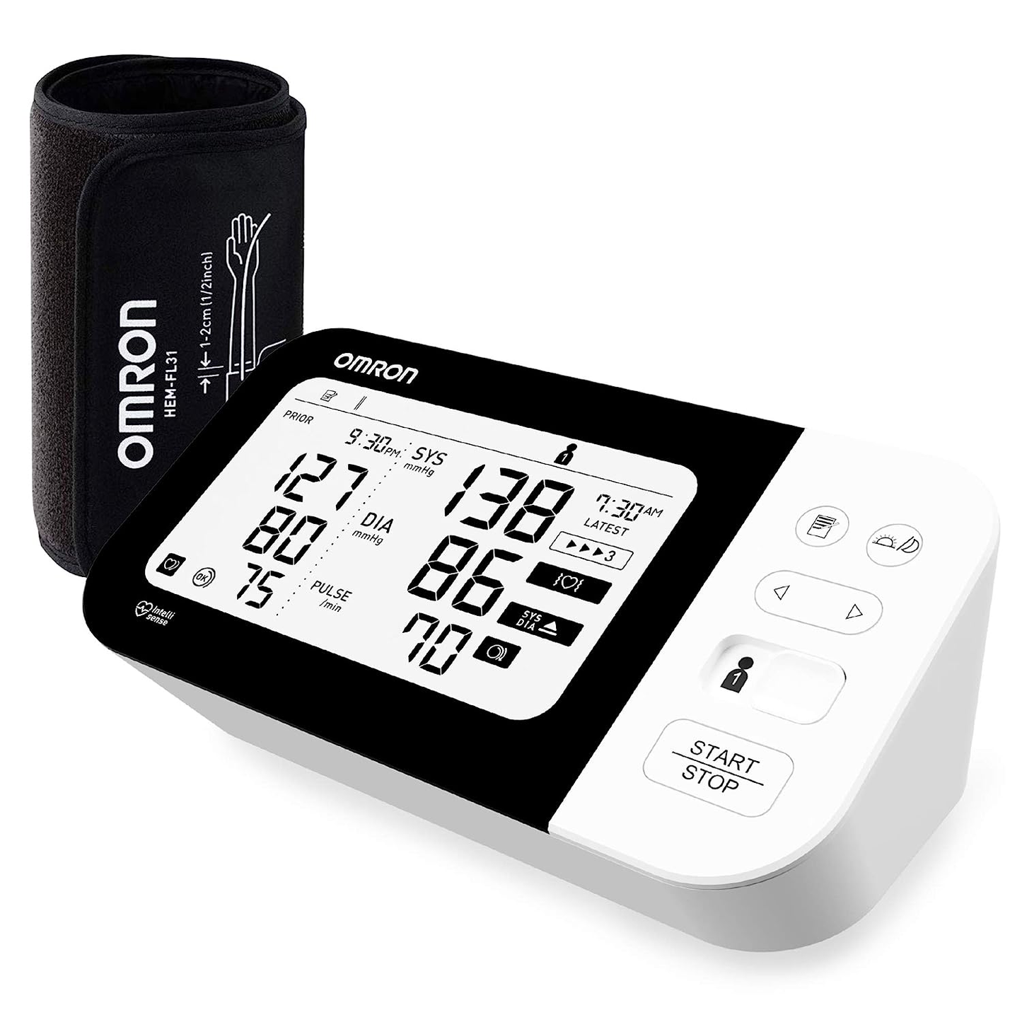 Omron Digital BP Monitor Omron HEM 7361T with bluetooth®, AFIB Indicator, IntelliWrap™ Cuff & Dual User Feature