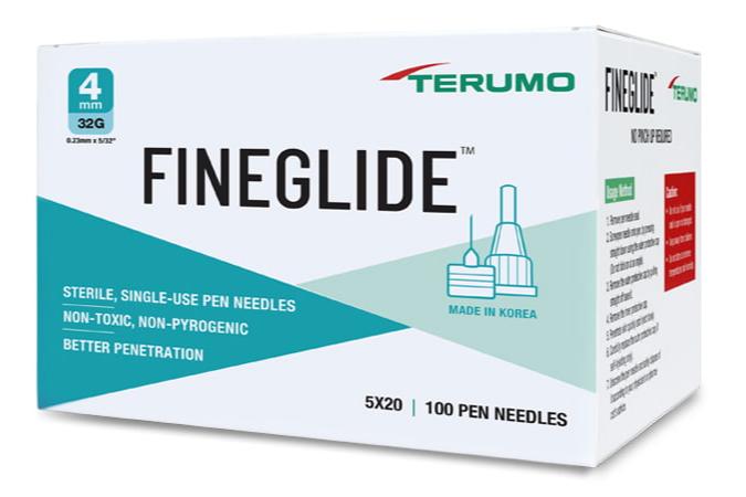 Terumo Fineglide Pen Needles 4mm and 32G (Pouch of 100 Needles)